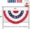 3x6 Ft American Bunting Flags with Grommets&Zip Ties, 4th Fourth of July Decorations Outdoor USA Patriotic Pleated Fan Banner, Red White and Blue Decor for Memorial Veterans Day(Set of 4)